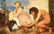 Jean-Leon Gerome Jeunes Grecs Faisant battre des coqus oil on canvas